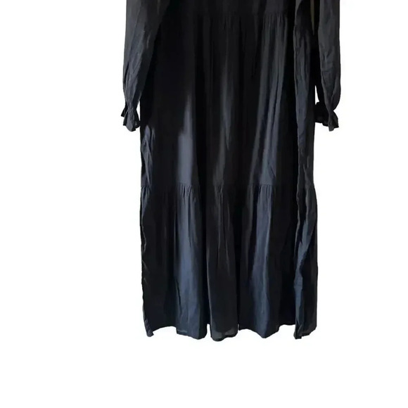 ABLE Jane Long Sleeve Cotton Minimalist Bohemian Maxi Dress  Black SZ XL #2017 - Picture 7 of 16